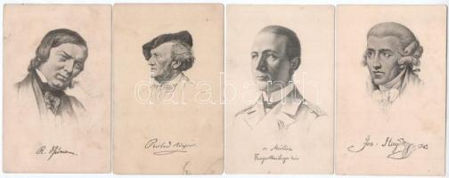 13 db RÉGI Stengel város képeslap + 4 db híres ember motívum képeslap / 13 pre-1945 Stengel town-vie...