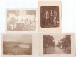 17 db RÉGI motívum képeslap és fotó: katonai, hadszínterek / 17 pre-1945 motive postcards and photos...
