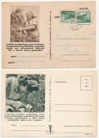 Magyar szocreál munkás propaganda, leányok a munkában - 2 db modern képeslap (Művészeti Alkotások)