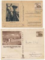 Magyar szocreál propaganda, hortobágyi csikós, sztálinvárosi általános iskola - 2 db modern képeslap (Művészeti Alkotások)