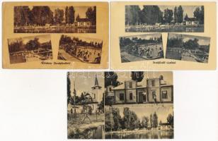 54 db MODERN magyar 60 filléres város képeslap (Képzőművészeti Alap Kiadóvállalat): Szolnok megye / 54 modern Hungarian town-view postcards from the 50s: Szolnok county