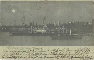 1901 Balatonfüred, kikötő, gőzhajó