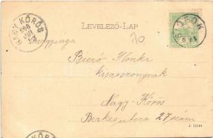 1904 Siófok, Katolikus templom és városháza, Horváth János üzlete. Schwarcz Bernát kiadása