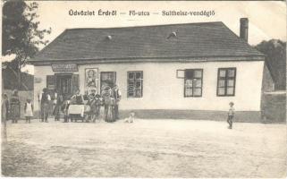 1915 Érd, Fő utca, Sultheisz vendéglő, étterem (EB)