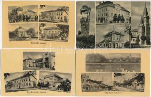 8 db MODERN magyar 60 filléres város képeslap (Képzőművészeti Alap Kiadóvállalat): Tolna megye / 8 modern Hungarian town-view postcards from the 50s: Tolna county