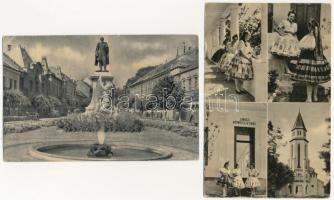 8 db MODERN magyar 60 filléres város képeslap (Képzőművészeti Alap Kiadóvállalat): Tolna megye / 8 m...