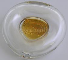 Üvegipari Művek feliratos váza. Formába öntött, csiszolt, hibátlan m:12,5 cm
