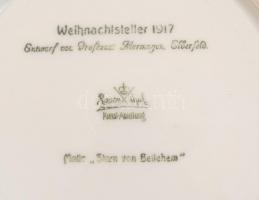 Rosenthal  Weichnachten 1917 - Betlehemi csillag. karácsonyi kiadású porcelán dísztányér. Matricás, ...