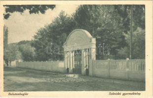 1929 Balatonboglár, Szünidei gyermektelep