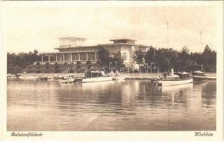 Balatonföldvár, klubház, motoros kishajók, szálló. Gerenday Gyula kiadása 1927.