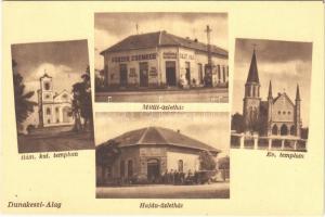 Dunakeszi-Alag, Római katolikus és evangélikus templom, Mittli és Hajdú üzletház