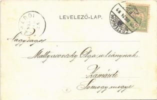 1905 Esztergom, Sziget részlet, híd. Grószner E. kiadása