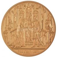 DN Magyar Aranyóriások - Ferenc József és Erzsébet házassági érme 1854 aranyozott Cu utánveret, tanúsítvánnyal (46mm) T:PP