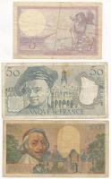 Franciaország 1933. 5Fr  + 1955. 1000Fr + 1988. 50Fr T:III France 1933. 5 Francs + 1955. 1000 Francs...