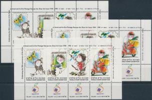 1998 Izraeli bélyegkiállítás 3 db levélzáró kisív