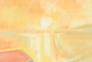 Egry József jelzéssel: Vízparti fények. Pasztell, papír. Üvegezett fa keretben. 39x49 cm