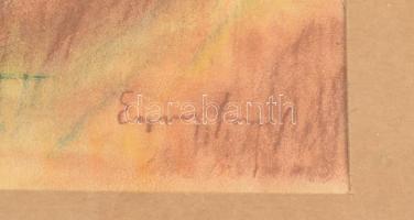 Egry József jelzéssel: Vízparti fények. Pasztell, papír. Üvegezett fa keretben. 39x49 cm