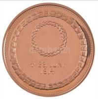 DN "Érem Ferenc Ferdinánd halálának emlékére 1914" bronzozott Cu utánveret, jelzett, tanús...