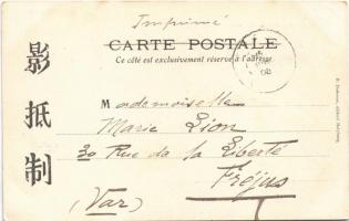 1906 Hanoi, Pont Doumer / railway bridge, locomotive, train. TCV card