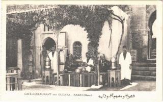 Rabat, Café-Restaurant des Oudaya / café, restaurant (from postcard booklet) (EK)