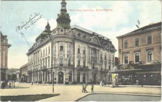 1914 Kolozsvár, Cluj; New York szálloda, Schüster Emil üzlete / hotel, street, shops