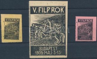 1935 V. Filprok 3 db klf levélzáró