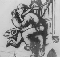 Sterbenz Károly (1901-1993): Ex libris Carolus Diebold.   Hidegtű, papír. Jelzett a dúcon. Üvegezett...