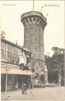 1925 Wien, Vienna, Bécs XIX. Kahlenberg, Stefanie Warte, Carl Pretscher Photograph / look out tower, street, shops