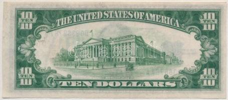 Amerikai Egyesült Államok 1934-1945. (1934A) 10$ "Silver Certificate - kisméretű", sárga p...