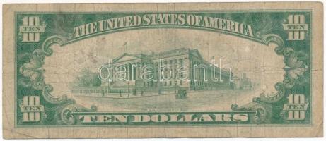 Amerikai Egyesült Államok 1928-1929. (1928B) 10$ "Federal Reserve Note - kisméretű", zöld ...