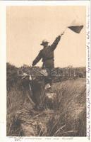 1933 Het overseinen van een bericht / Holland cserkészek / Dutch scouts + KESZTHELY-BUDAPEST 48 vasúti mozgóposta