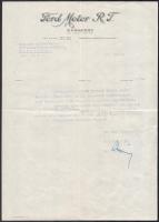 1944 Ford Motor fejléces levélpapírjára írt levél