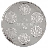 1996. "50 éves a forint" 3db-os emlékérem szett eredeti, kék bársony bélésű dísztokban, so...