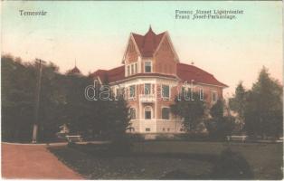 1913 Temesvár, Timisoara; Ferenc József liget, villa. Lehner György kiadása / Franz Josef-Parkanlage / park, villa