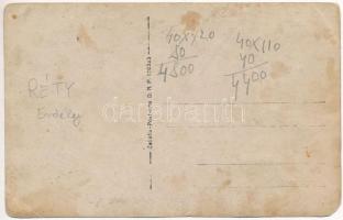 Réty, Reci; templom, kirándulók / church, hiking people. photo (fa)