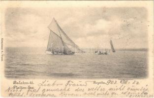 1902 Balaton-tó, regatta, vitorlás verseny. Kampmann H.