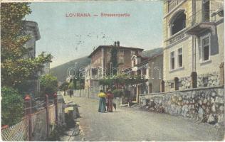 1914 Lovran, Laurana, Lovrana; Strassenpartie / street view, Villa Oceania (EK)