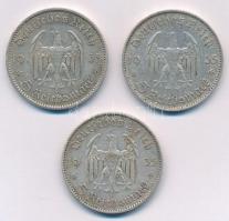 Német Harmadik Birodalom 1935A 5M Ag "Hindenburg" +  1935D 5M Ag "Hindenburg" + ...