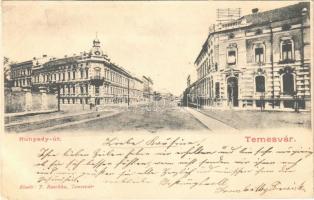 1902 Temesvár, Timisoara; Hunyady út. J. Raschka kiadása / street