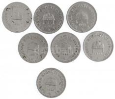 1892-1909. 10f Ni (7xklf) Körmöcbánya, teljes sor, közte az 1906-os, ritka évszámmal! T:2-3 / Hungar...