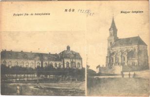 1921 Mór, Polgári fiú és leányiskola, Magyar templom (EK)