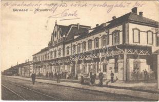 1920 Körmend, Pályaudvar, vasútállomás, vasutasok. Vasúti Levelezőlapárusítás 7369. (EK)