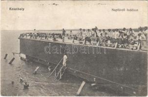 1920 Keszthely, Napfürdő fedélzet, fürdőzők, napozók. Gál Testvérek kiadása (fa)