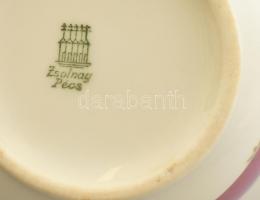 Zsolnay porcelán váza, jelzett, matricás, apró kopásokkal, m: 15 cm