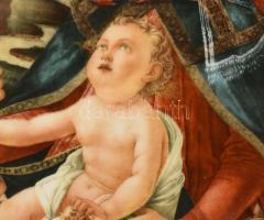 Hollóházi Botticelli falitányér (Madonna del Magnificat), matricás, jelzett, apró karcolásokkal, d: ...