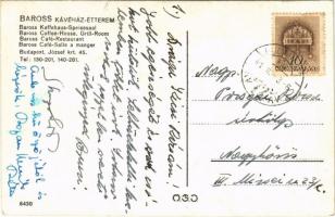 1941 Budapest VIII. Baross kávéház és étterem, belső. József körút 45. (EK)