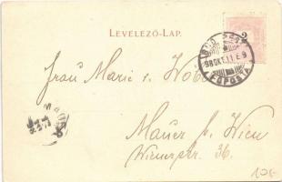 1898 Budapest VI. Andrássy út, M. kir. operaház, Pikler A. kávéháza az Operához, utcaseprő. Edgar Sc...