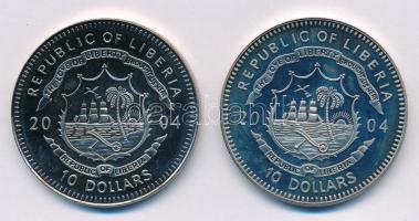 Libéria 2004. 10$ "Szabadság pillanatai - A Ceaucsecu rezsim bukása 1989" multicolor + 10$...
