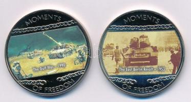 Libéria 2004. 10$ "Szabadság pillanatai - A Kelet-berlini felkelés 1953" multicolor + 10$ "Szabadság pillanatai - Öböl-háború 1990" multicolor T:PP fo. Liberia 2004. 10 Dollars "Moments of Freedom - The East Berlin Revolt 1953" multicolor + 10 Dollars "Moments of Freedom - The Gulf War 1990" multicolor C:PP spotted