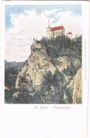 Sankt Peter-Freienstein (Steiermark), pilgrimage church. Xylographisches Atelier C. Binder + "Wagner féle aranybronzlakkfesték effect" reklám (EK)